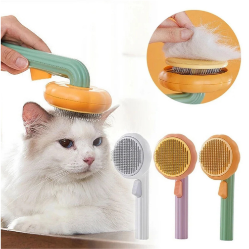 Brosse Autonettoyante pour Animaux de Compagnie – Toilettage Facile et Confortable