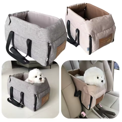 Siège Auto pour Chien - Lit Central Portable - Sécurité et Confort en Voyage - Pour Petits Chiens et Chats - Sac de Transport Douillet