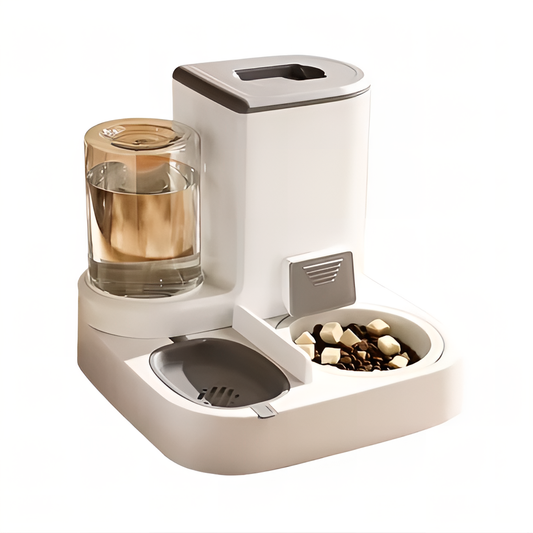 Distributeur automatique de nourriturDistributeur automatique de nourriture pour chat avec fontaine à eaue pour chat avec fontaine à eau